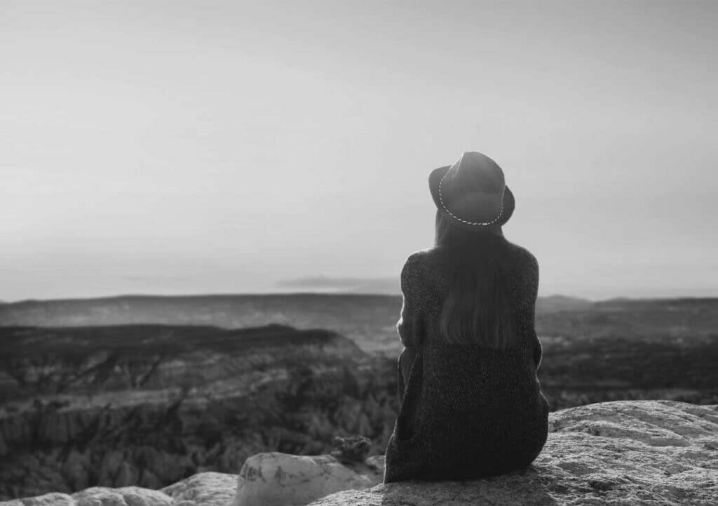 Woman watching the sunset